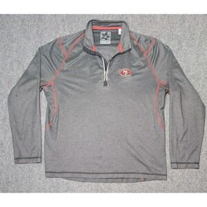 Tommy Bahama NFL Football San‎ Francisco 49ers 1/4 Zip Black Gray Pullover Large